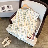 圆领套装 长裤 可外穿家居服 长袖 点击率棉质套头卡通可爱睡衣春秋季