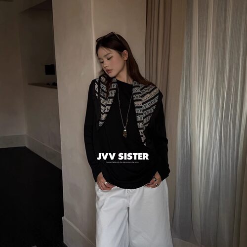 JVV十三行2026春季新款复古棉麻混纺小马披肩休闲长袖T恤女72020