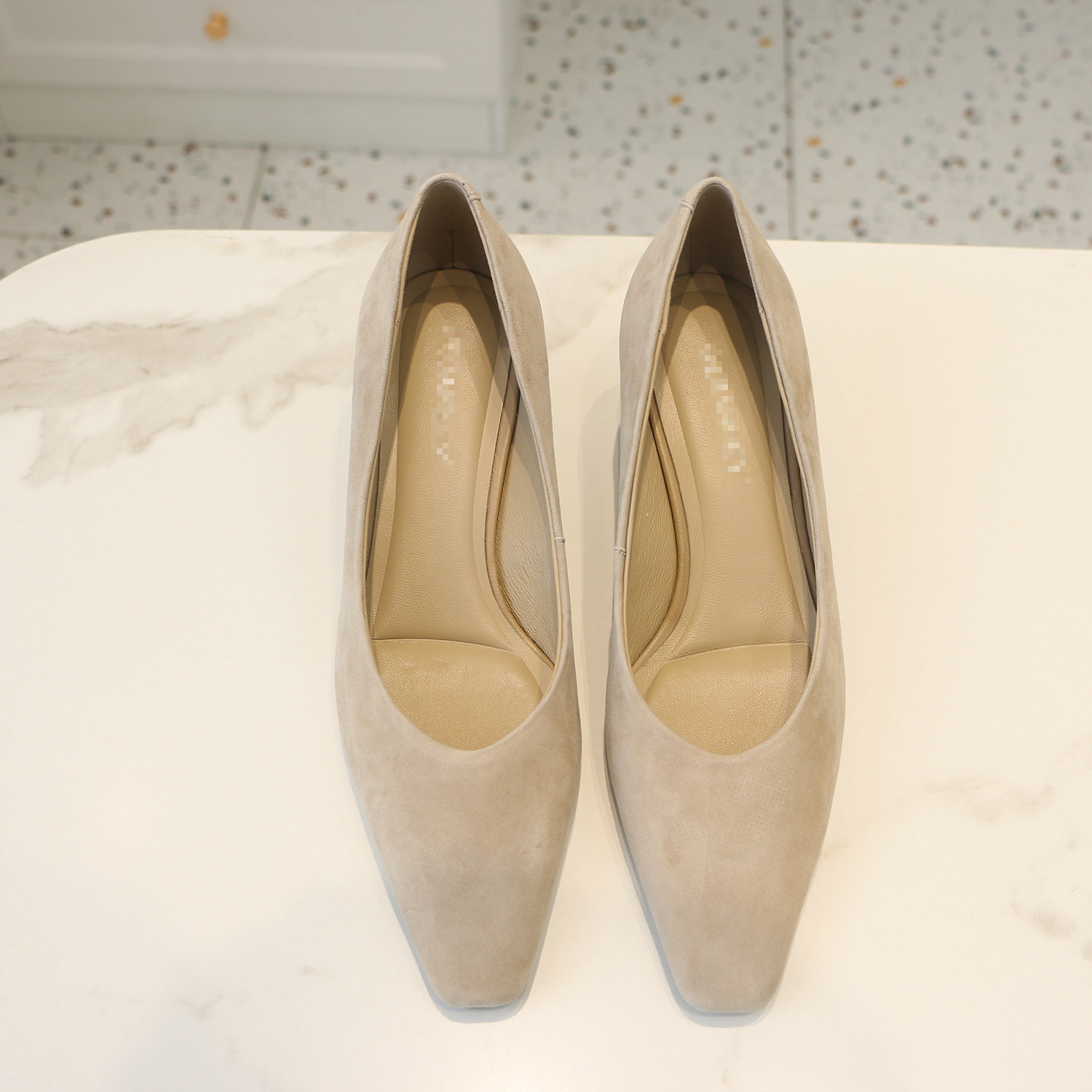 2026春季新款磨砂羊皮通勤风方头浅口单鞋女中跟气质高跟鞋不累脚,女鞋,浅口单鞋,淘宝优惠券,粉丝福利购,淘宝优惠卷