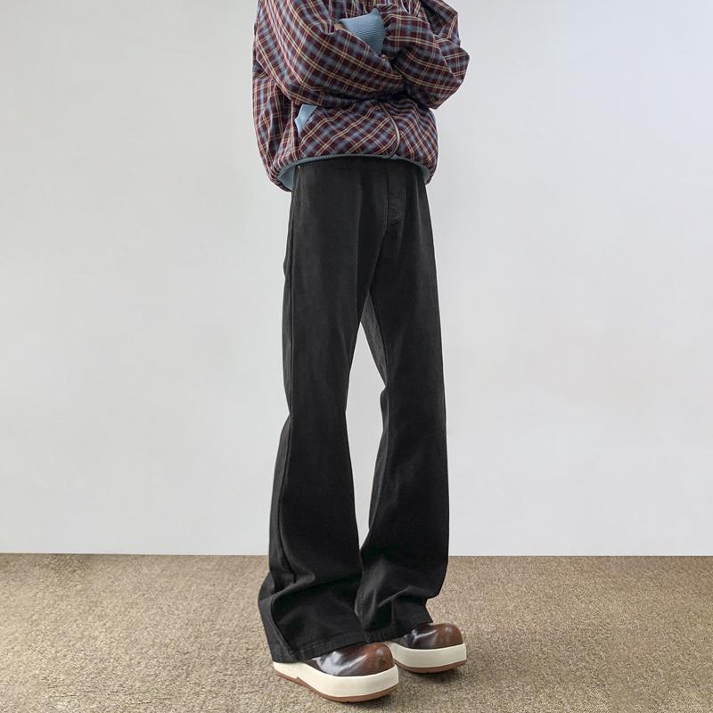 Cleanfit黑色宽松直筒牛仔裤