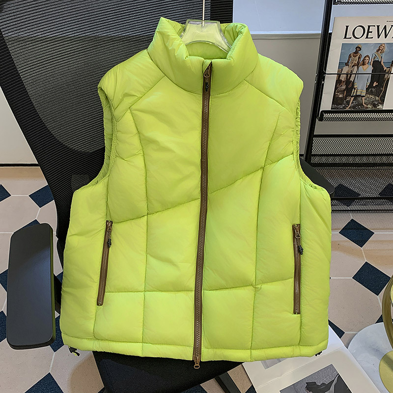 无袖立领羽绒棉马甲男女外穿冬季2025年新款保暖加厚坎肩棉服外套