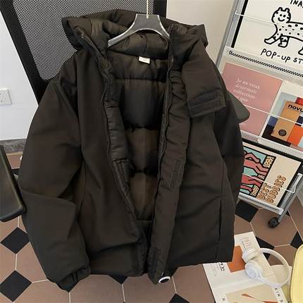 羽绒棉服男款冬季加厚外套2024连帽棉衣青少年潮流保暖棉袄面包服