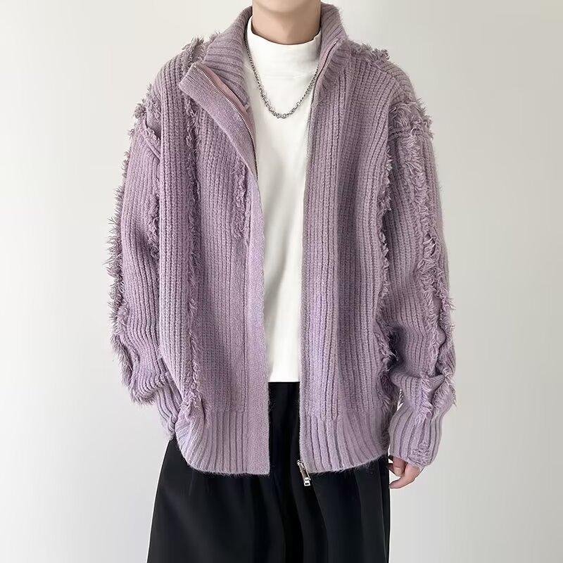 拉链流苏开衫设计感外套男女款