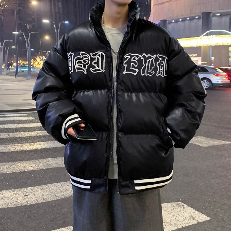 高街hiphop拼接棉服男款