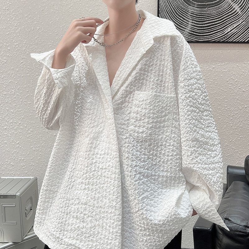 高级感炸街垂感长袖衬衫