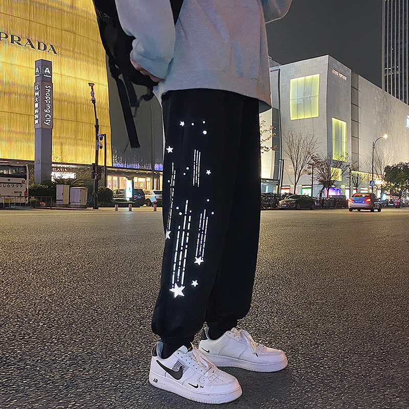 春秋款ins潮流束脚韩版帅气卫裤