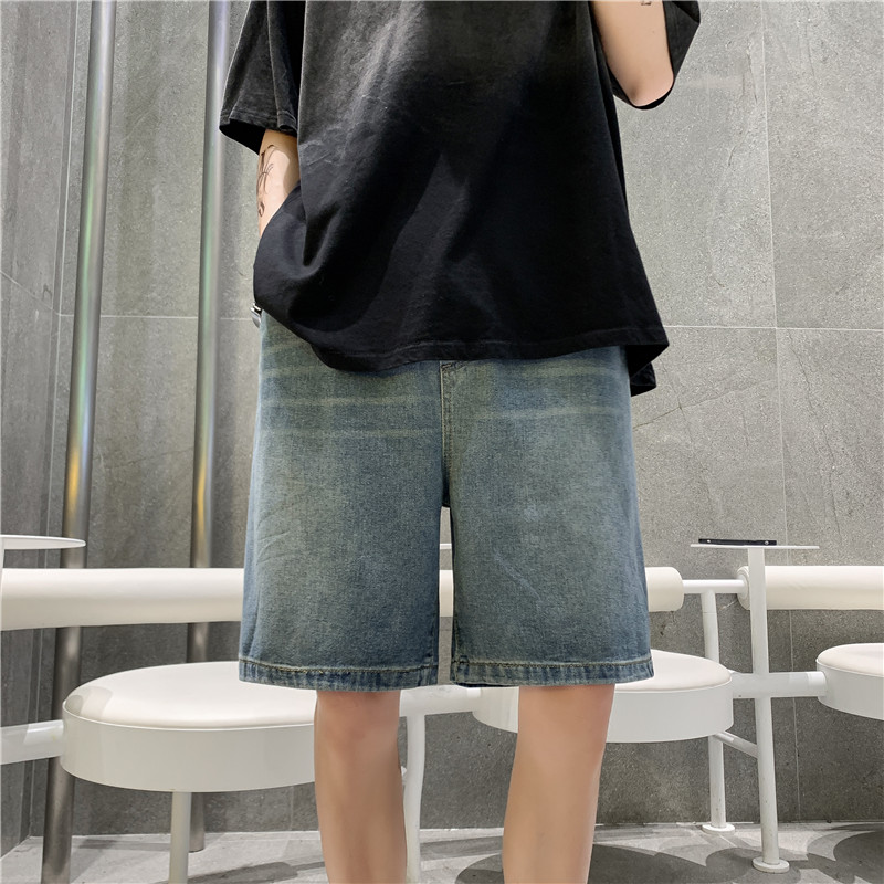 水洗松紧中腰牛仔短裤