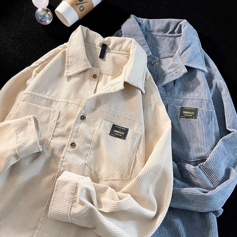 长袖衬衫男外套春秋日系