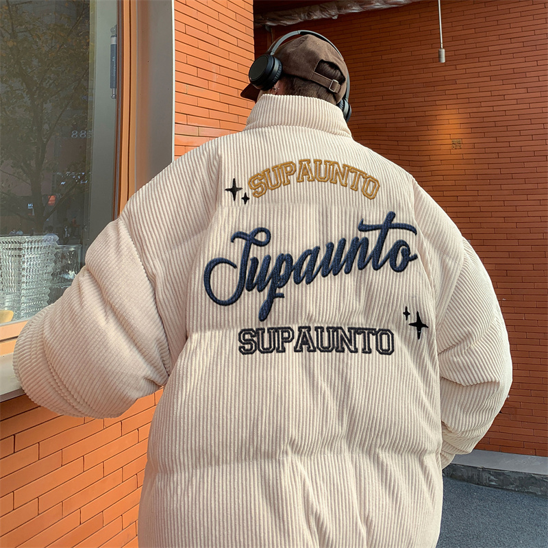 加厚冬季新刺绣灯芯绒棉衣