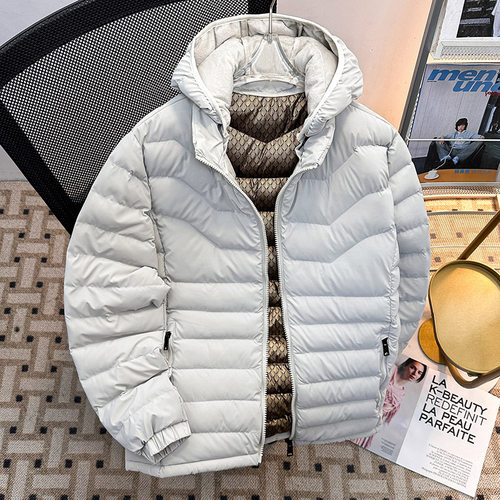 轻薄羽绒棉衣男士2025冬季新款面包棉服加厚保暖户外连帽棉袄外套