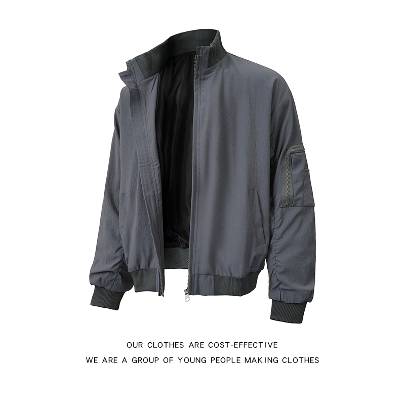 飞行员廓形夹克外套男款春秋美式短款冲锋cleanfit立领棒球服运动