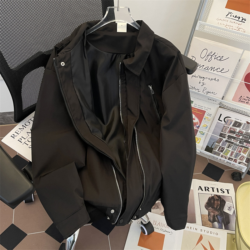 美式多拉链工装冲锋衣外套男款秋冬新款ins潮高街飞行员夹克上衣