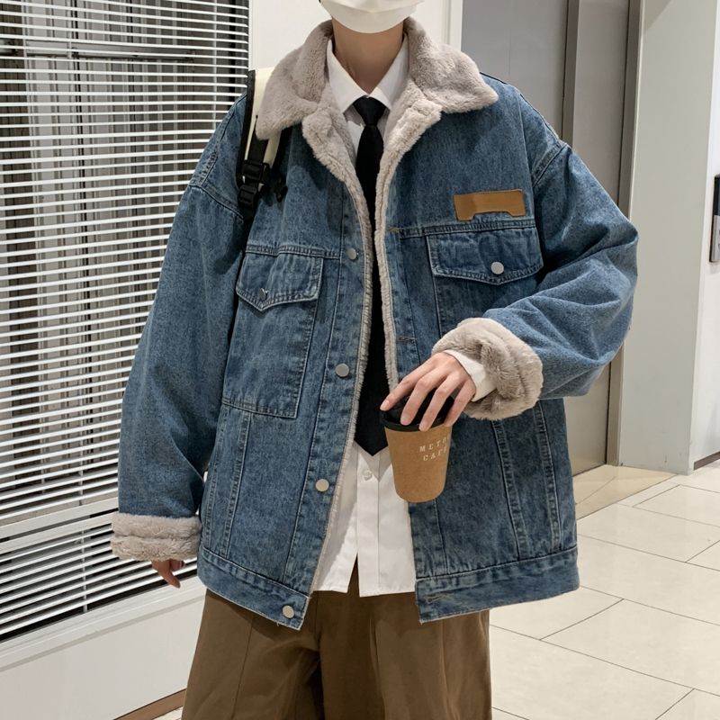 港风牛仔外套潮流宽松情侣休闲