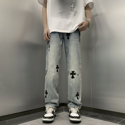 青少年帅气水洗日系宽松长裤