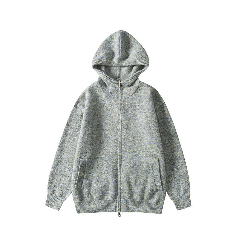 纯色拉链开衫连帽毛衣男士秋冬2025年新款老钱风休闲针织毛衫长袖