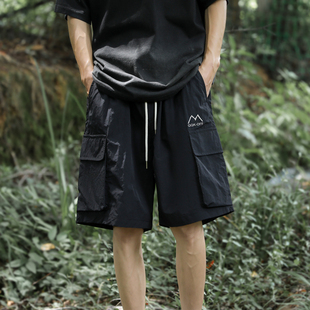 复古街头百搭直筒宽松五分裤 男女夏季 短裤 帅气日系多口袋设计工装