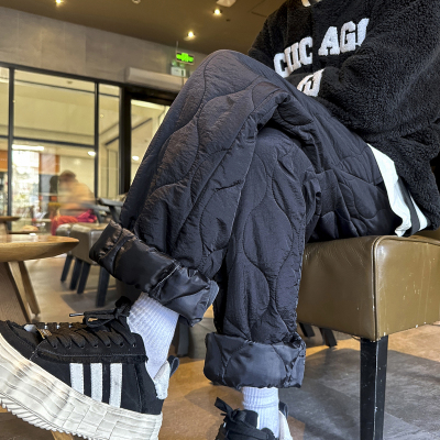 阔腿夹棉加厚棉裤男女外穿冬季2025新款加绒防风防水保暖运动裤子