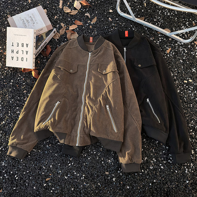 cleanfit短款顿灯芯绒工装风外套男生棒球服做旧哈灵耐磨耐脏夹克