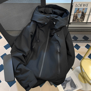 防寒棉袄子加厚棉衣冲锋外套 冬季 户外机能连帽工装 羽绒棉服男女款