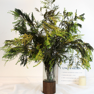 永生圣诞花真花高级感干花家居装饰插花软装陈设橱窗造景金合欢花