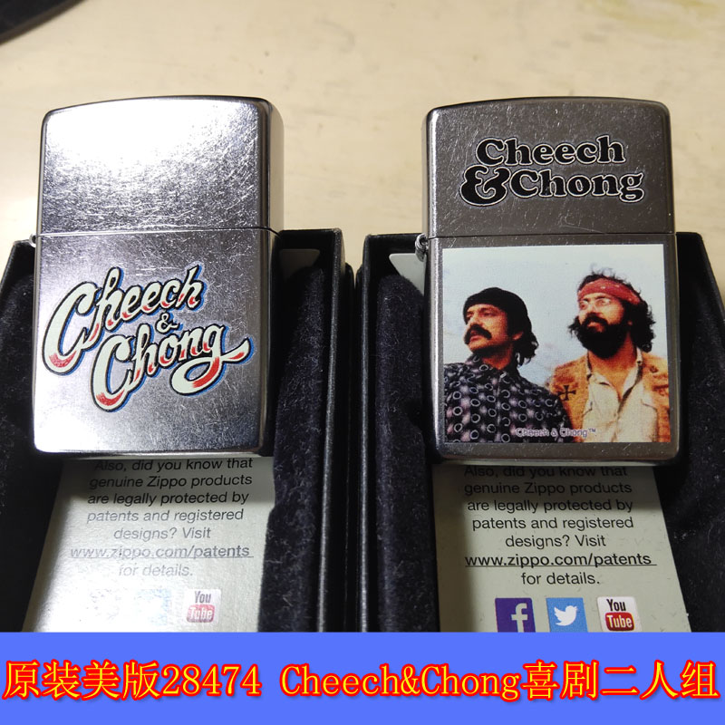 全新正品Zippo芝宝12年收藏28474喜剧二人组Cheech&Chong对机纪念