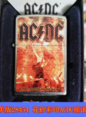 原装正品Zippo 芝宝12年正版收藏28454彩印AC/DC乐队红色摇滚火机