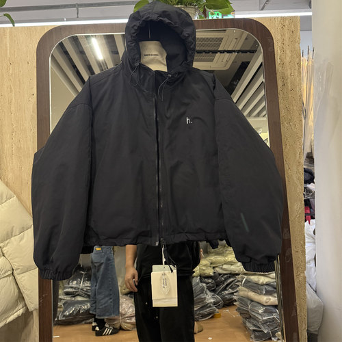 韩系加厚90白鸭绒羽绒服冲锋衣女2025冬宽松休闲百搭连帽保暖9856