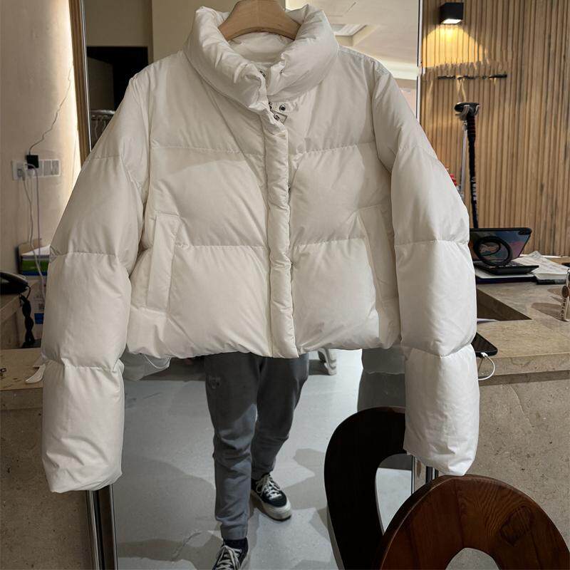 韩系羽绒服女冬季2024新款小个子短款立领宽松加厚面包服外套 809