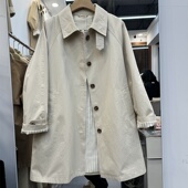 宽松显瘦单排扣中长款 复古女款 新款 风衣外套女2025春季 上衣潮 工装