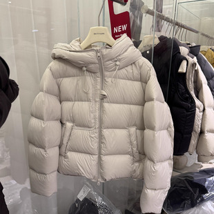 韩系加厚短款 宽松面包服外套9733 连帽羽绒服女2025冬90白鸭绒韩版