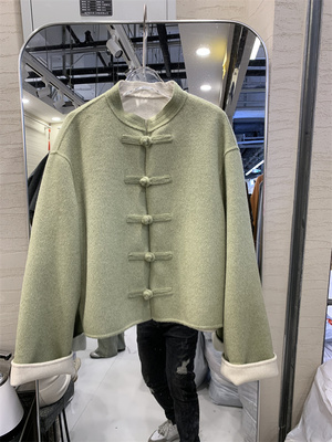 新中式双面呢外套女2023时尚短款