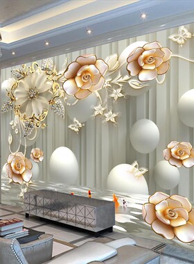 32D电视背景墙壁纸5d2023自粘新款8D18d立体家用家用装饰9D3D墙布