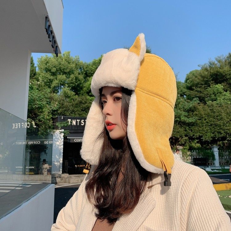 雷锋帽女冬季韩版可爱毛绒防风骑行冬天骑车保暖神器东北防寒帽子