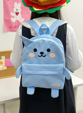 吉吉向上原创日系可爱布款酷双肩包百搭学生初高中生软妹书包