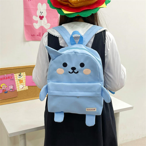 吉吉向上原创日系可爱布款酷双肩包百搭学生初高中生软妹书包