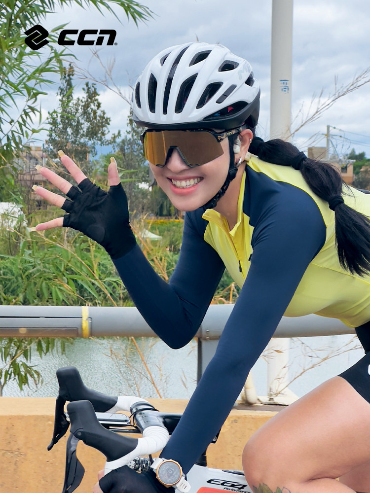 CCN新款女士骑行服春秋季长袖自行车公路车山地车透气排汗撞色系