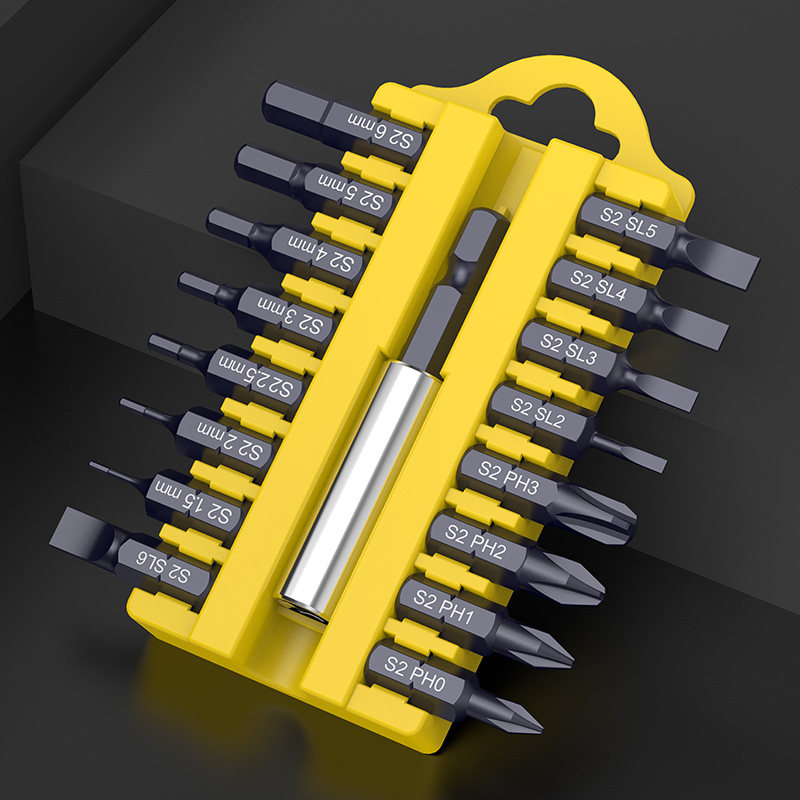 17件批头套装十字一字内六角梅花批咀接杆电动螺丝刀起子头组合