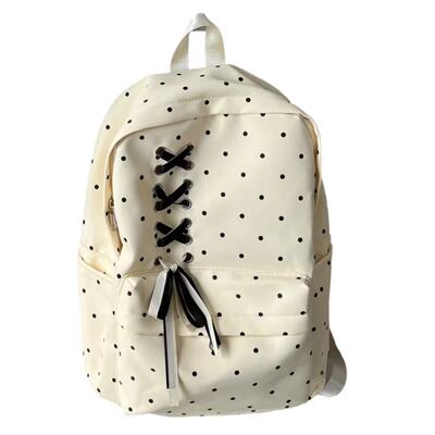 少女蝴蝶结波点双肩书包初高中