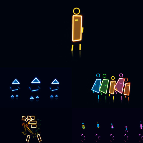 失恋阵线联盟 动感光线小人舞蹈文艺晚会舞台高清LED背景视频素材