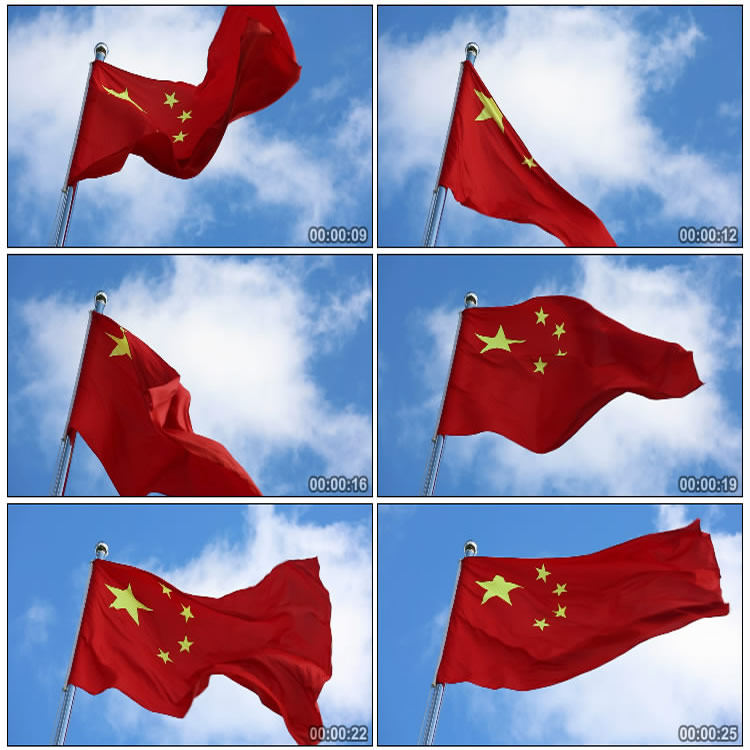 红旗飘飘 五星红旗迎风飘扬 国旗飘扬 影视高清实拍背景视频素材