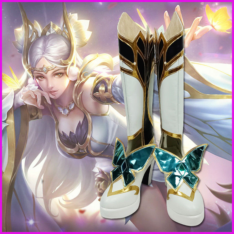 cosplay鞋靴子王者荣耀貂蝉新皮肤金色仲夏夜cos鞋子定制来图定做