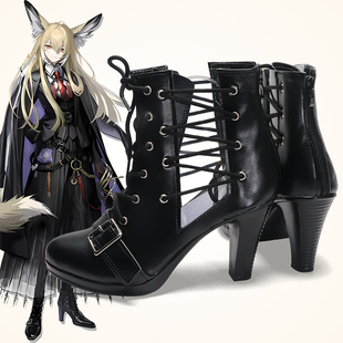 cosplay鞋明日方舟忍冬cos鞋定制高跟增高大码漫展二次元来图定做