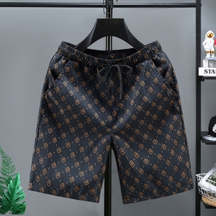 夏季 宽松印花短裤 薄款 抽绳五分裤 2026年新款 潮流休闲沙滩裤 男士