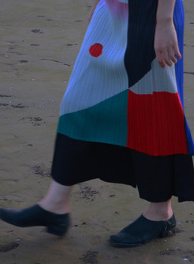 TLonely1 褶皱 压褶 艺伎无袖连衣裙