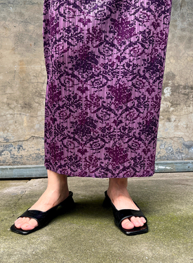 T Lonely1 原创设计压褶印花套装高领背心半身裙两件套小众设计感