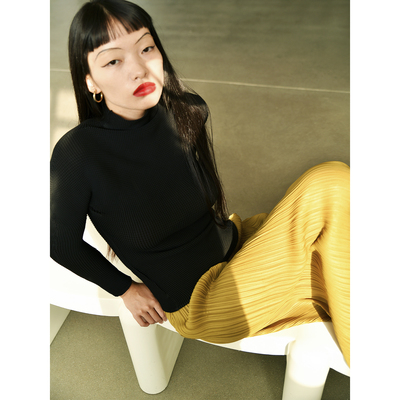 tlonely1中长款压褶半身裙