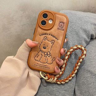 棕色狗狗西高地苹果17手机壳iPhone16promax可爱15pro卡通13 14女