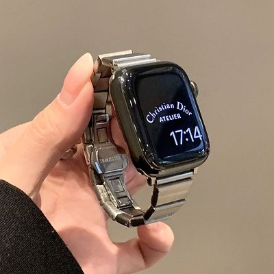 高级感苹果iwatchS98手表s10华强北s11表带金属不锈钢男女夏适用