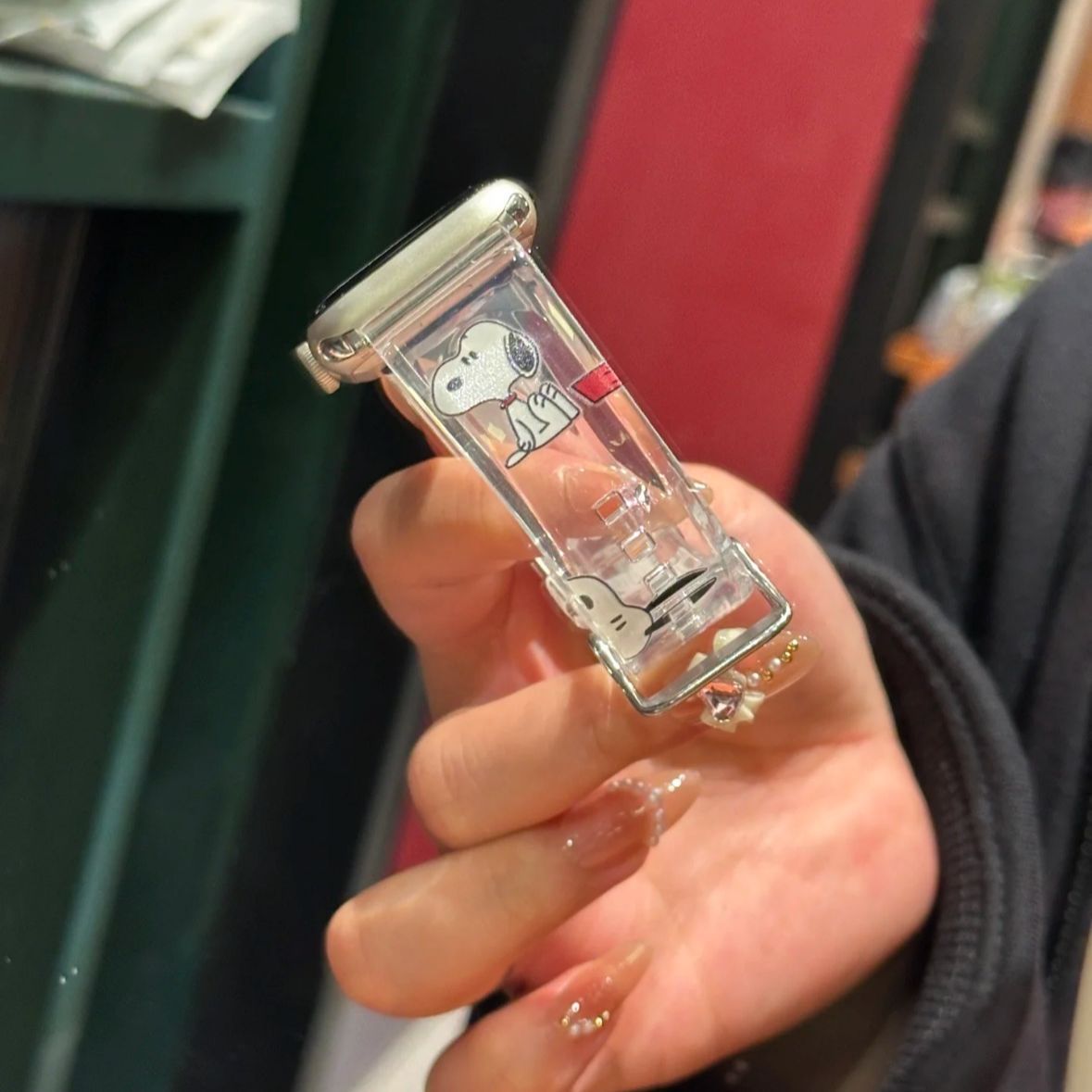 趣味史努比手表带适用oppowatchx2可爱硅胶watch4pro透明X2mini18