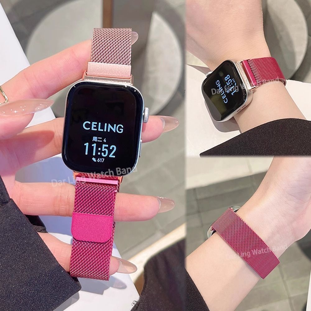 适用阳光新款渐变米兰金属磁吸表带适用华为手表Fit3/2男女新款Fi